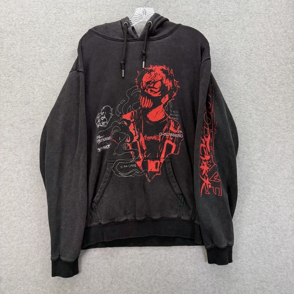 Corpse Hoodie Mens Small Black Corpse Husband Anime Graphic Pullover Fleece